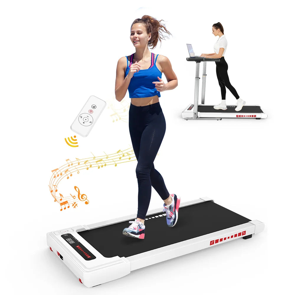 Factory Sale! Treadmill 2.25 HP under Desk Treadmill Portable Electric Treadmill Flat Slim Installation-Free Walking Treadmill with Remote Control, Walking Jogging Running Machine for Home/Office Use