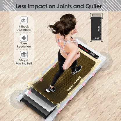 Factory Sale! Treadmill 2.25 HP under Desk Treadmill Portable Electric Treadmill Flat Slim Installation-Free Walking Treadmill with Remote Control, Walking Jogging Running Machine for Home/Office Use