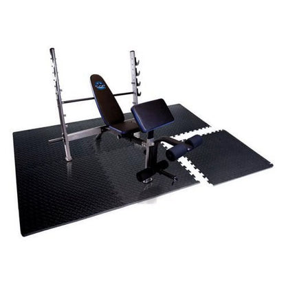 Barbell Antimicrobial Treated Puzzle Mat, 24 Sq Ft