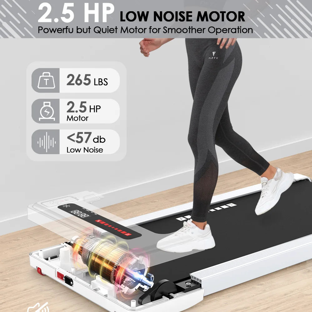 Factory Sale! Treadmill 2.25 HP under Desk Treadmill Portable Electric Treadmill Flat Slim Installation-Free Walking Treadmill with Remote Control, Walking Jogging Running Machine for Home/Office Use